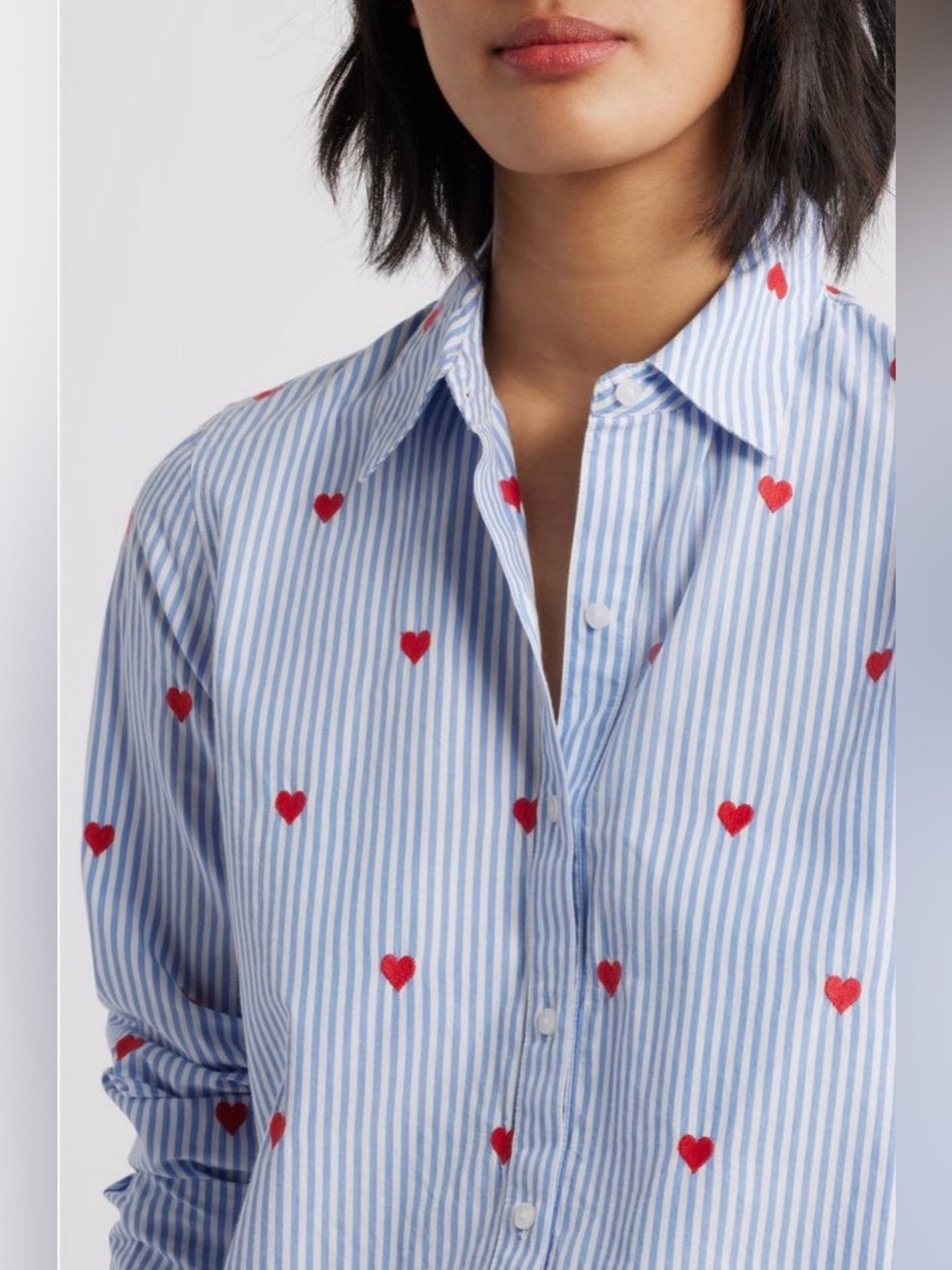 Caslon Embroidered Button Up